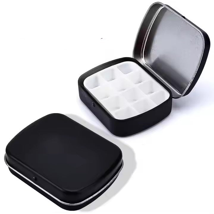 BLACK Mini Paint Travel Watercolor Tin Box