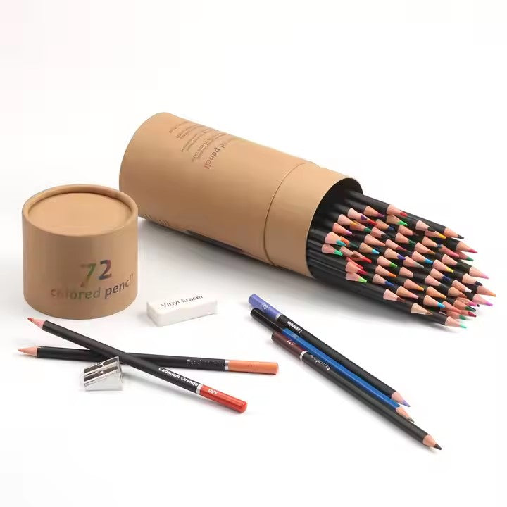 72 Colored Pencil set in Cardboard Tube