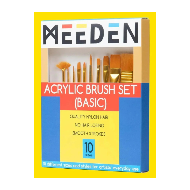 Meeden Brush Set: 10 Acrylic Paintbrushes