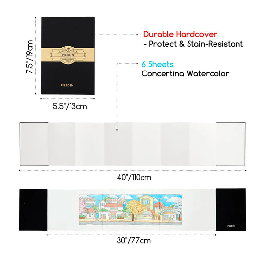 Meeden Portable Watercolor Folded Sketchbook