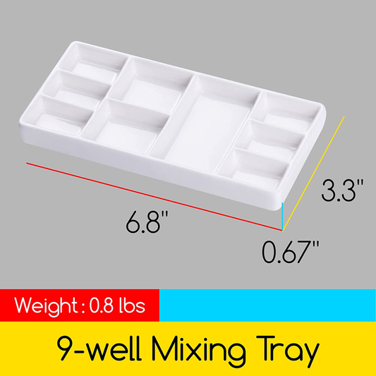 9 Well Rectangle Ceramic Palette