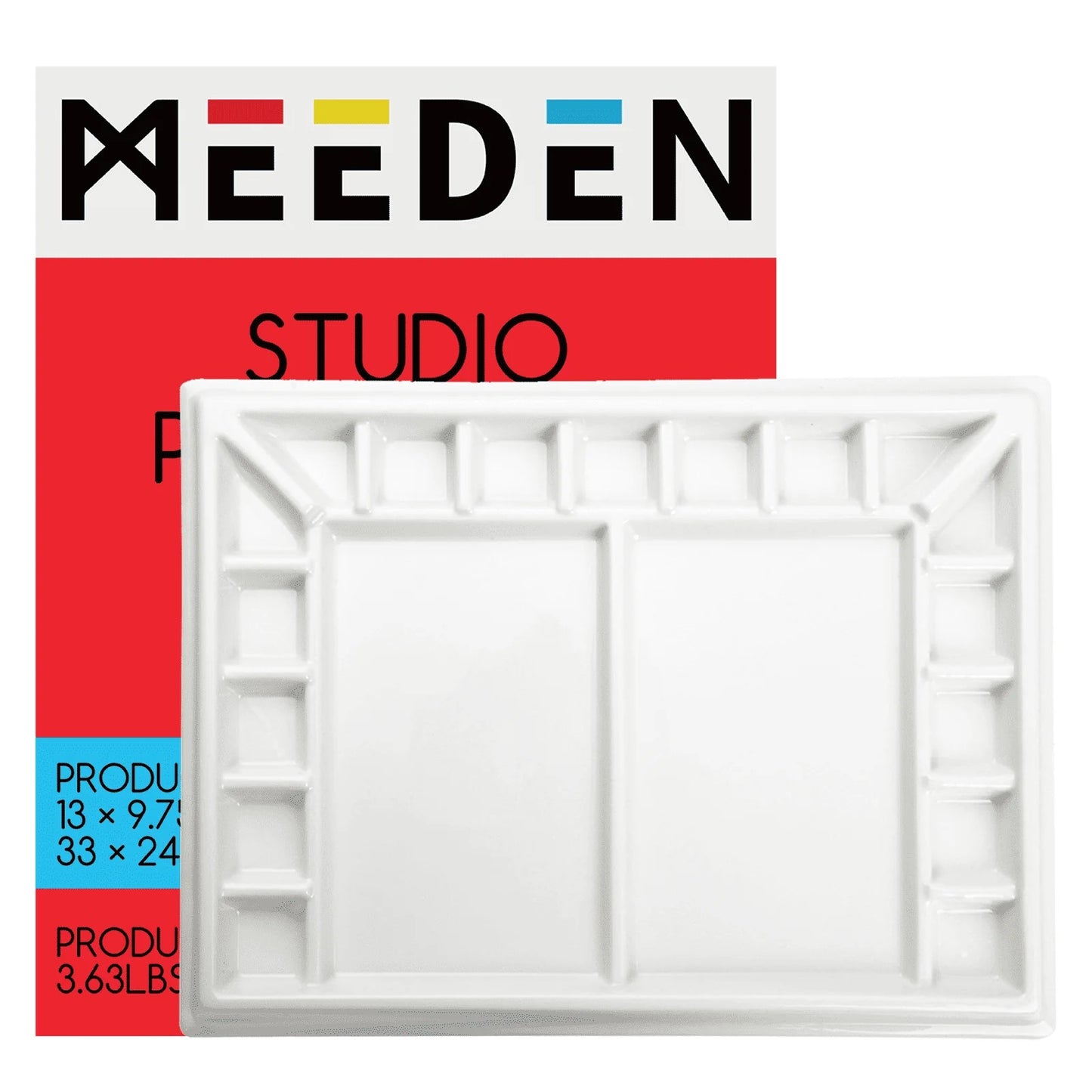 17-Well Rectangular Ceramic Palette