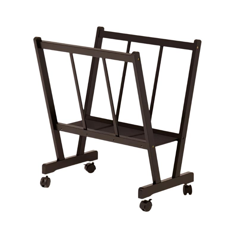 MEEDEN Wooden Large Print Rack with Castors-Black