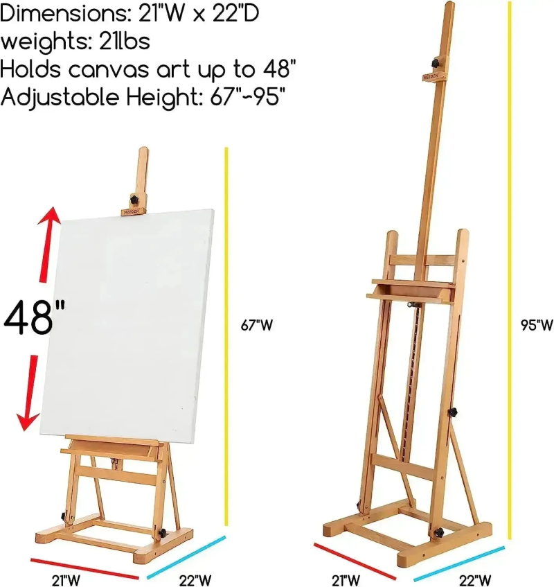 MEEDEN Studio Art Easel Stand with Large Storage Tray-W02B-B