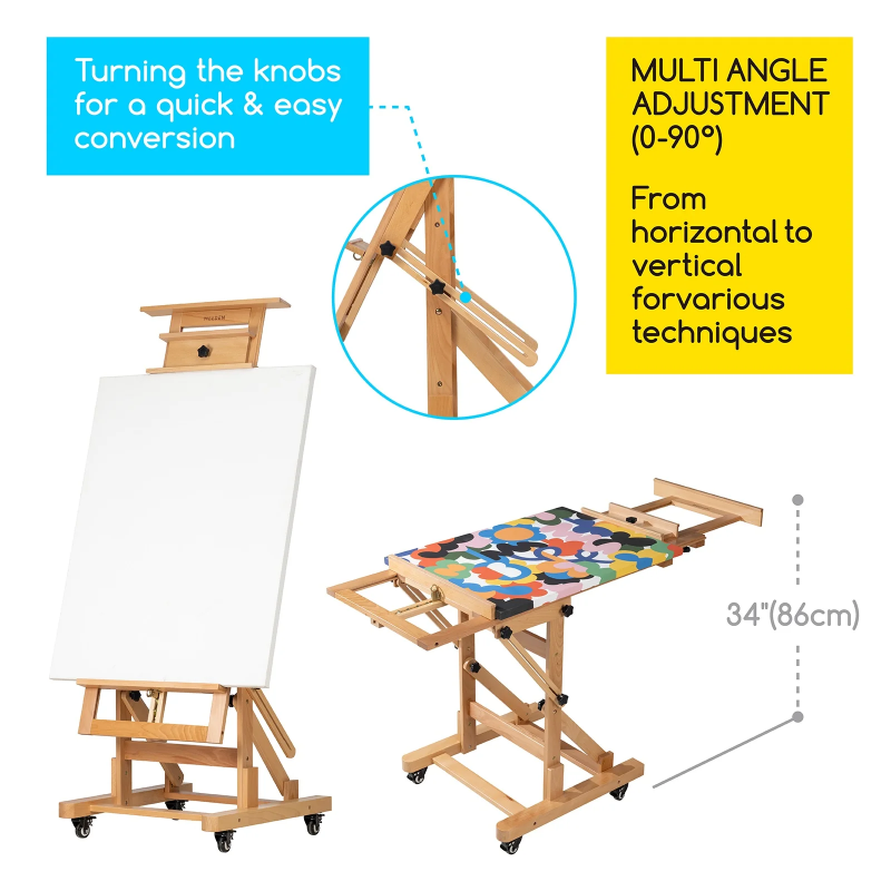 MEEDEN Deluxe Multi-Function Heavy Duty Large Artist Easel-DHJ-3