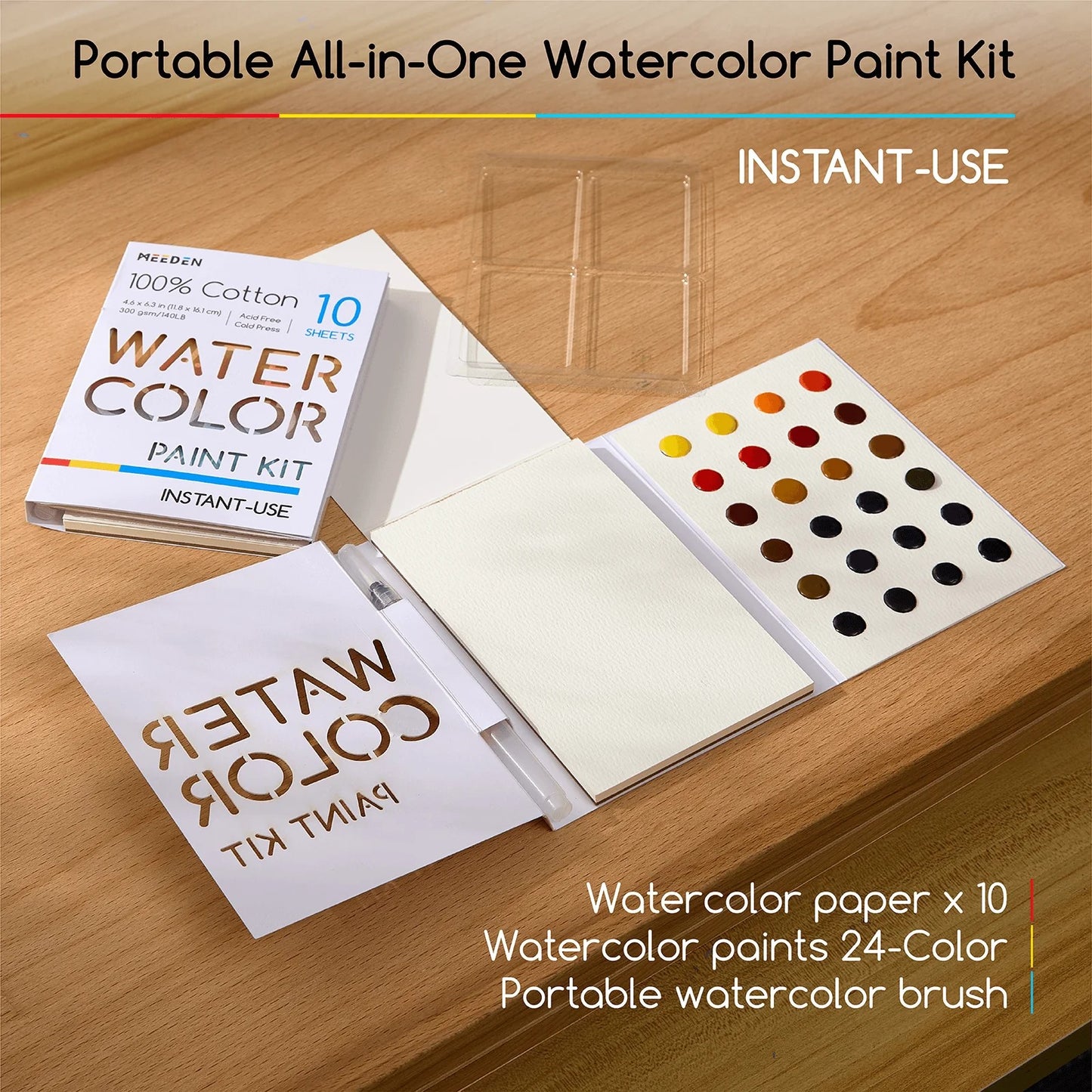 Meeden Instant-Use Portable Watercolor Kit