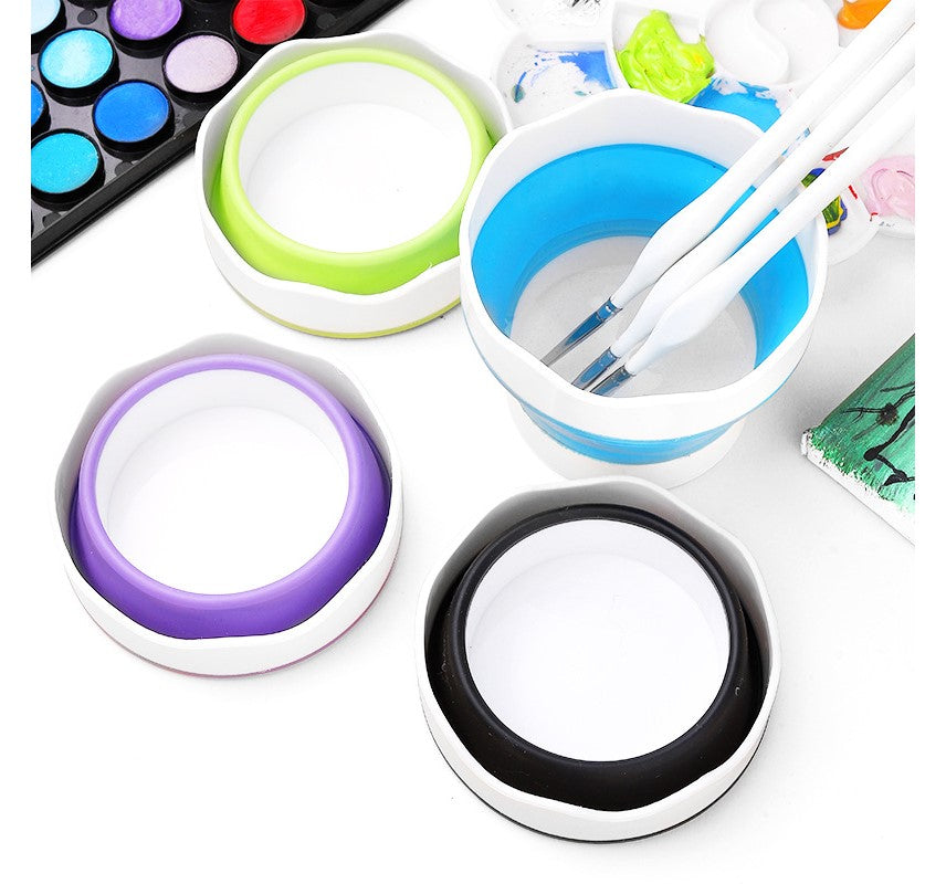 Round Collapsable Silicone Water Bucket: Assorted Colors