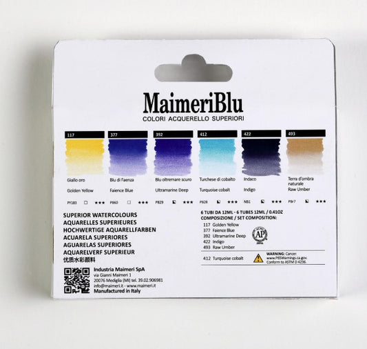 MaimeriBlu Arctic Watercolor Set: 6 12ml tubes