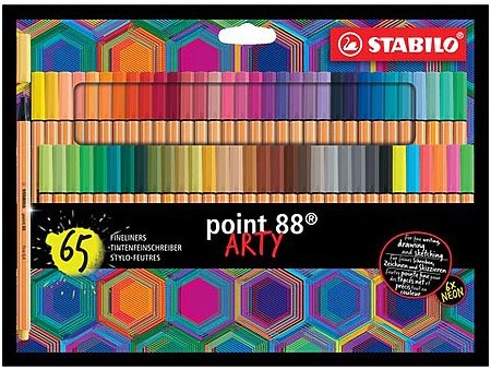Point 88 "Arty" Fineliners Set with 65 markers