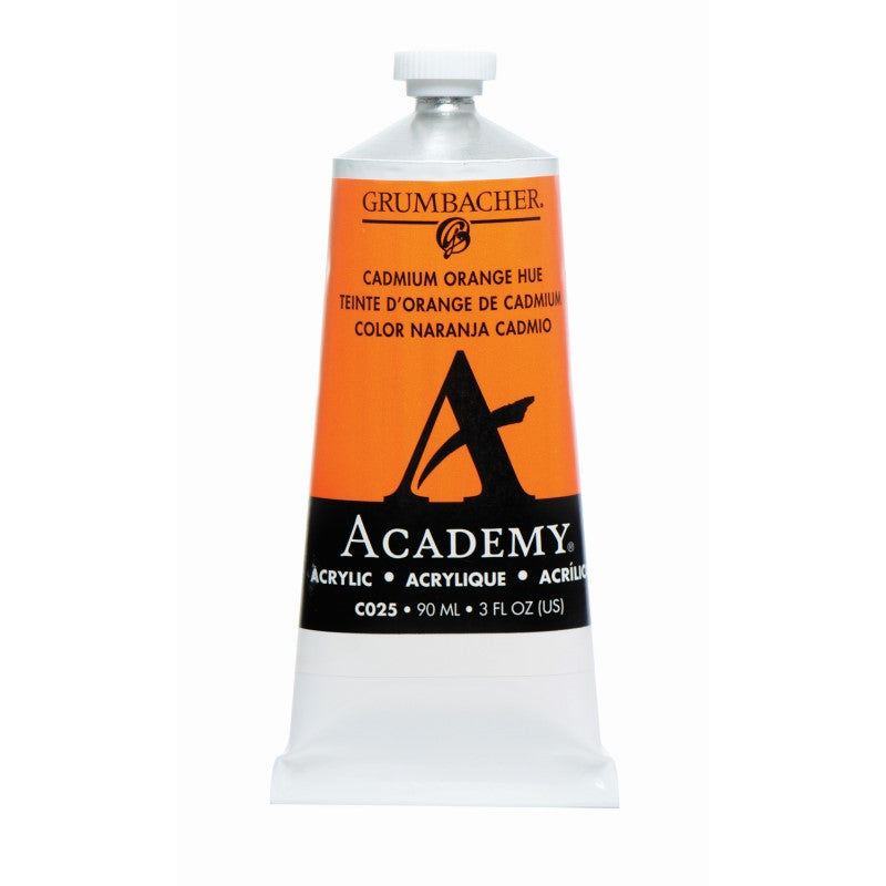 C025 Cadmium Orange Hue 90ml Grumbacher Academy Acrylic tube