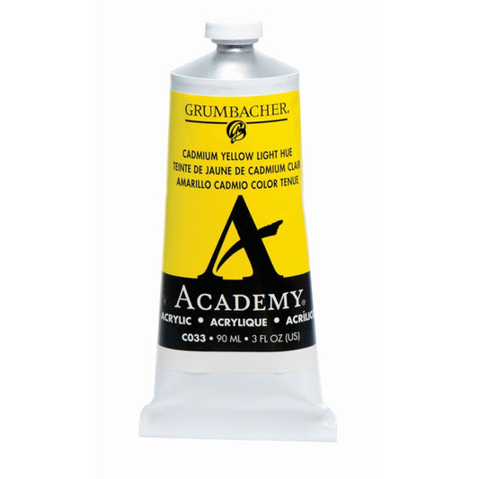 C033 Cadmium Yellow Light 90ml Grumbacher Academy Acrylic tube