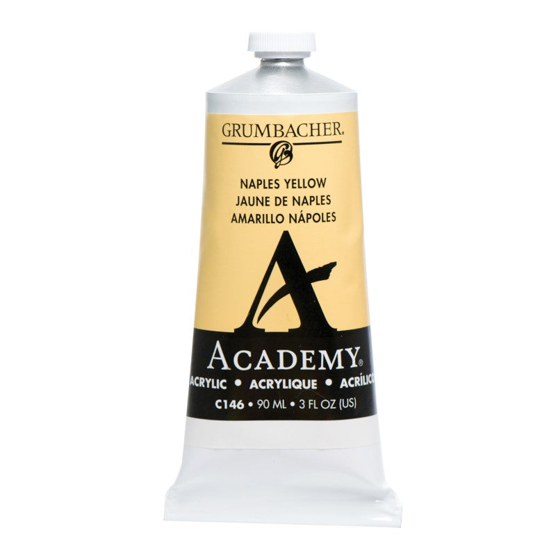 C146 Naples Yellow Hue 90ml Grumbacher Academy Acrylic tube