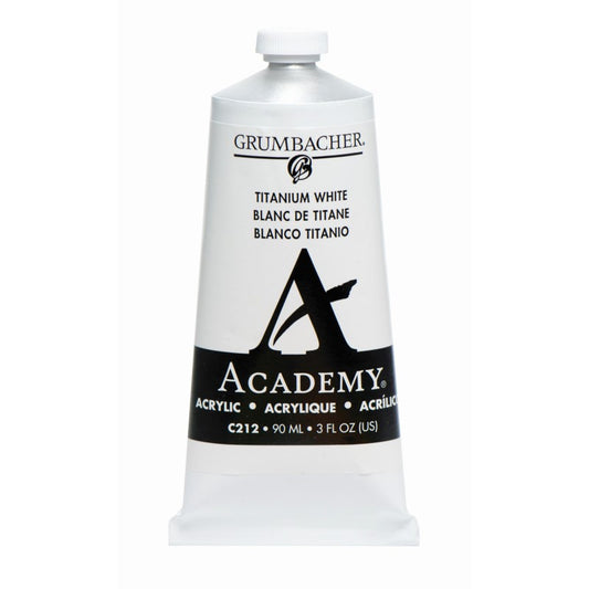 C212 Titanium White 90ml Grumbacher Academy Acrylic tube