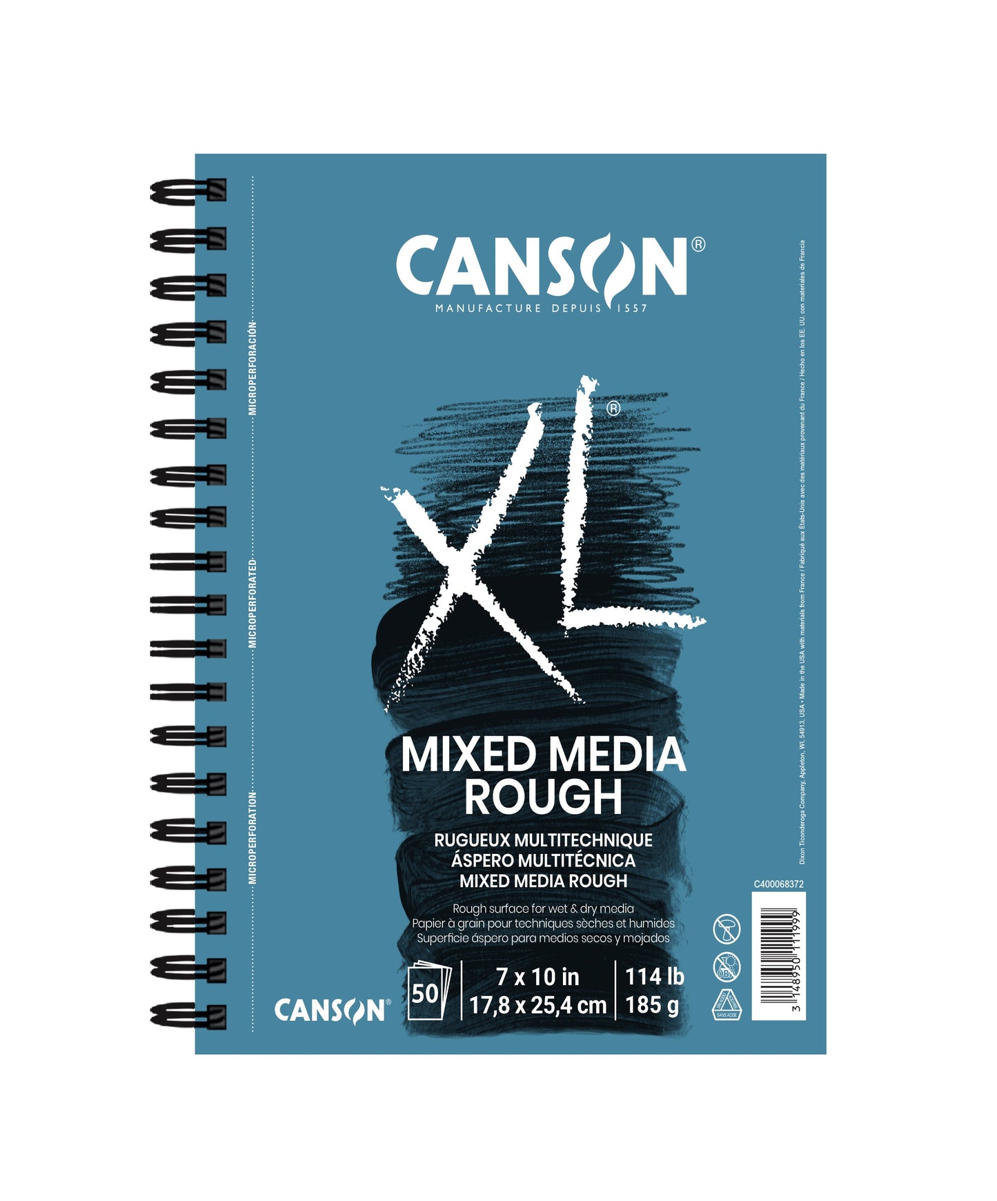 7"x 10" Canson Mixed Media Rough Wirebound Pad: 60 sheets