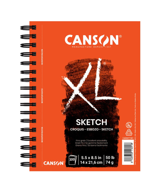 5.5"x 8.5" Canson XL Sketch Wirebound Pad: 100 sheets