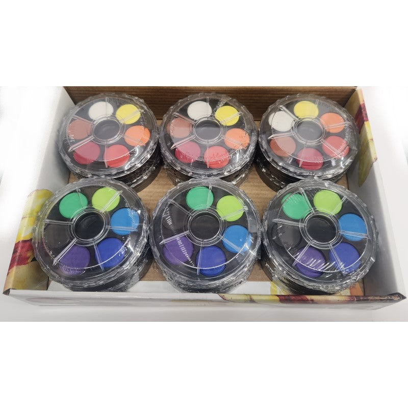 Box of 12 - Compact Watercolor Paint Set with 12 Colors