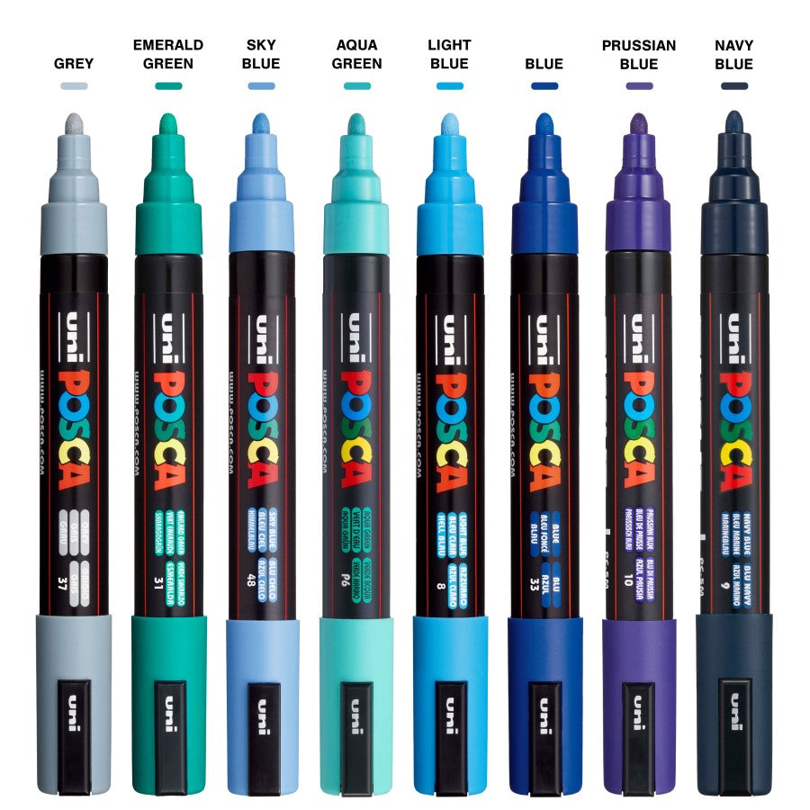 PC-5M COOL Uni Posca Medium Marker Set (8 markers)