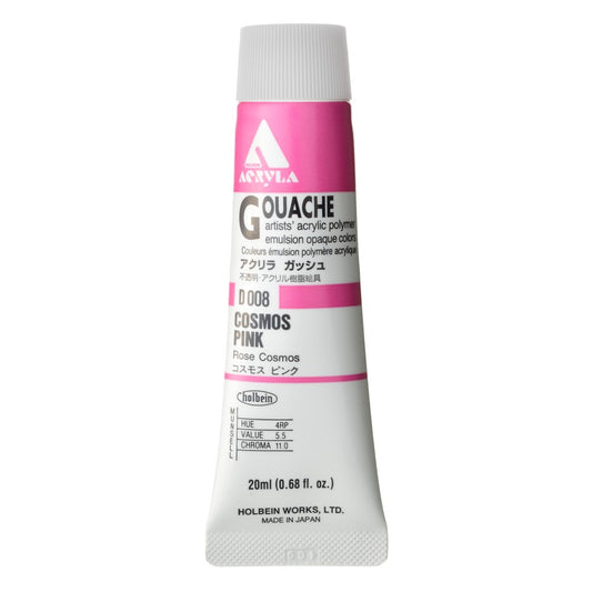 Cosmos Pink 20ml Holbein Acrylic Gouache Tube D008
