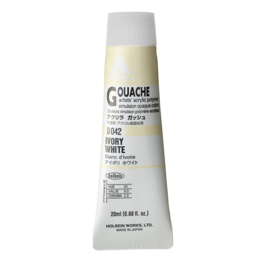 Ivory White 20ml Holbein Acrylic Gouache Tube D042