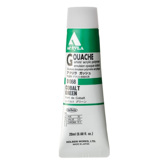 Cobalt Green 20ml Holbein Acrylic Gouache Tube D068