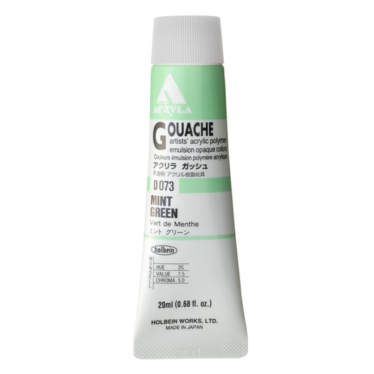 Mint Green 20ml Holbein Acrylic Gouache Tube D073