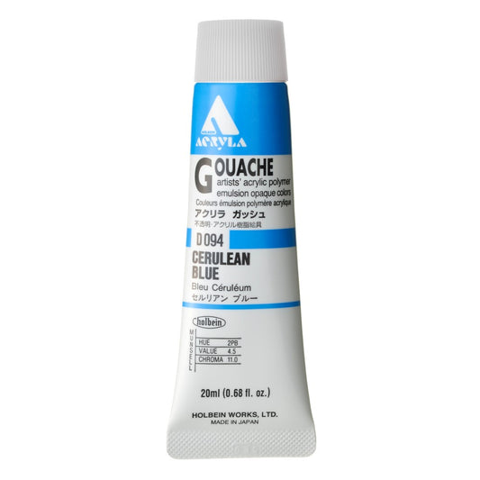 Cerulean Blue 20ml Holbein Acrylic Gouache Tube D094