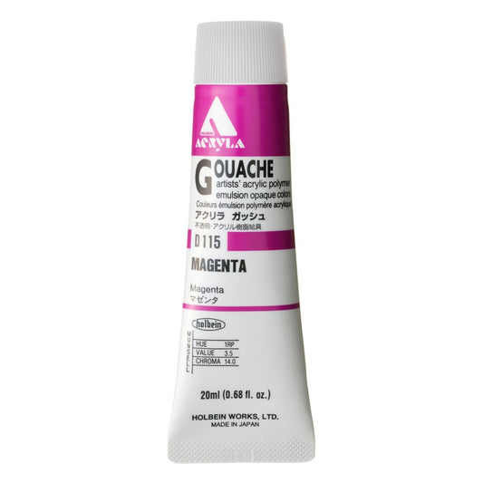 Magenta 20ml Holbein Acrylic Gouache Tube D115