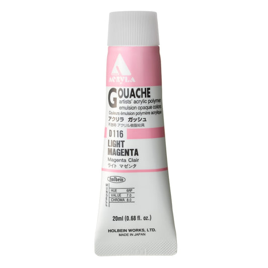 Light Magenta 20ml Holbein Acrylic Gouache Tube D116