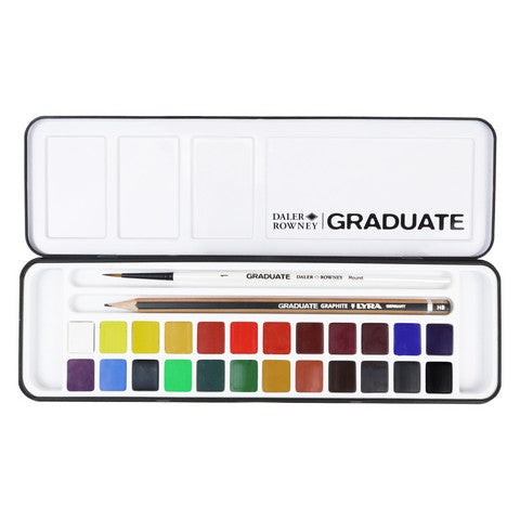 Graduate Watercolor Student Set with 24 Colors