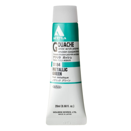Metallic Green 20ml Holbein Acrylic Gouache Tube D184