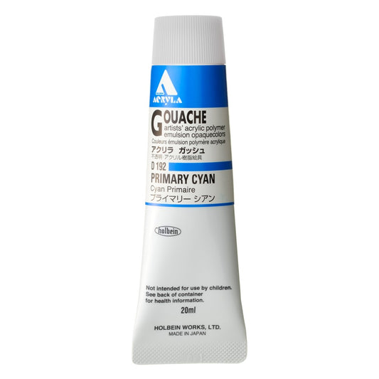 Primary Cyan 20ml Holbein Acrylic Gouache Tube D192