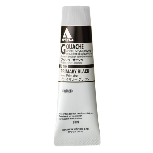 Primary Black 20ml Holbein Acrylic Gouache Tube D193