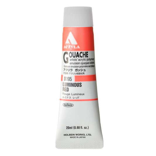 Luminous Red 20ml Holbein Acrylic Gouache Tube D195