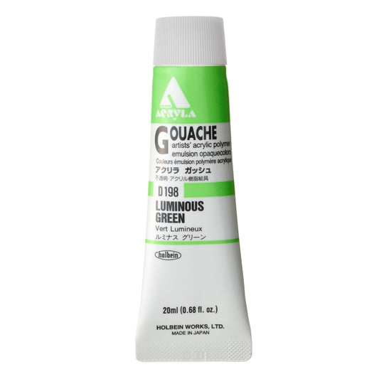 Luminous Green 20ml Holbein Acrylic Gouache Tube D198