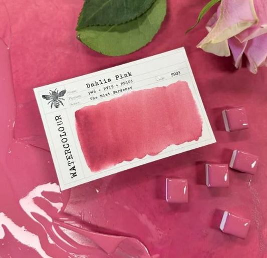 Dahlia Pink Half Pan Watercolor: Stoneground Paint Co.