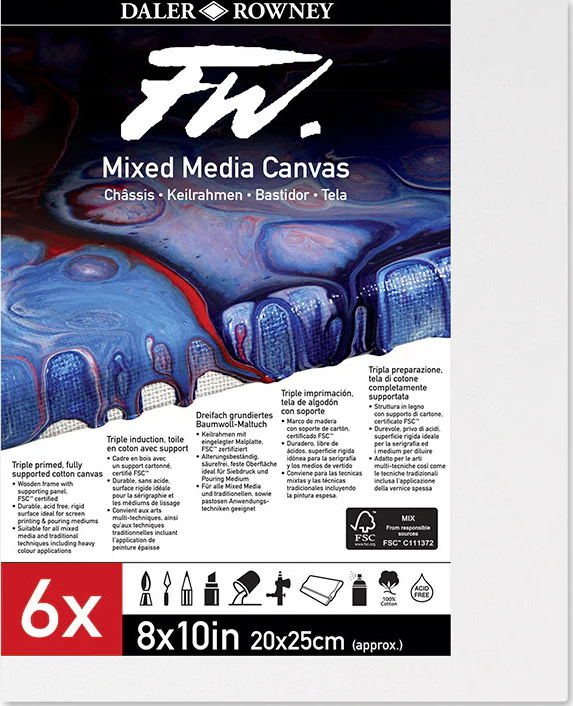 FW Mixed Media Canvas 8"x10" - 6X bundle