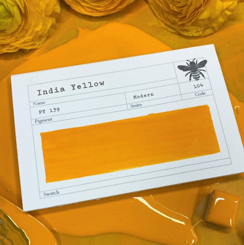 India Yellow Half Pan Gouache: Stoneground Paint Co.
