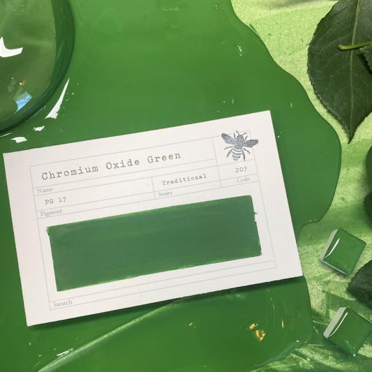 Chromium Oxide Green Half Pan Gouache: Stoneground Paint Co.