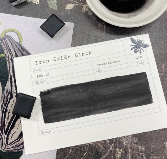 Iron Oxide Black Half Pan Gouache: Stoneground Paint Co.