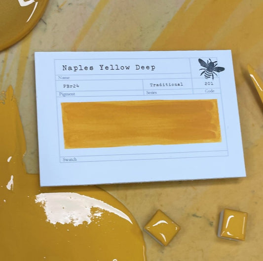 Naples Yellow Deep Half Pan Gouache: Stoneground Paint Co.