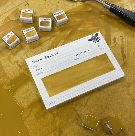 Mars Yellow Half Pan Gouache: Stoneground Paint Co.
