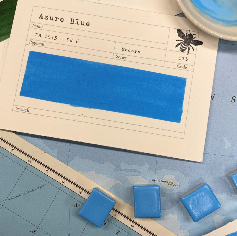 Azure Half Pan Gouache: Stoneground Paint Co.