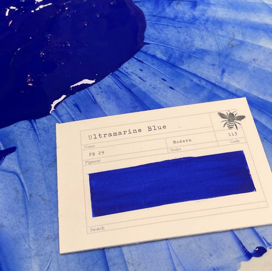 Ultramarine Blue Half Pan Gouache: Stoneground Paint Co.