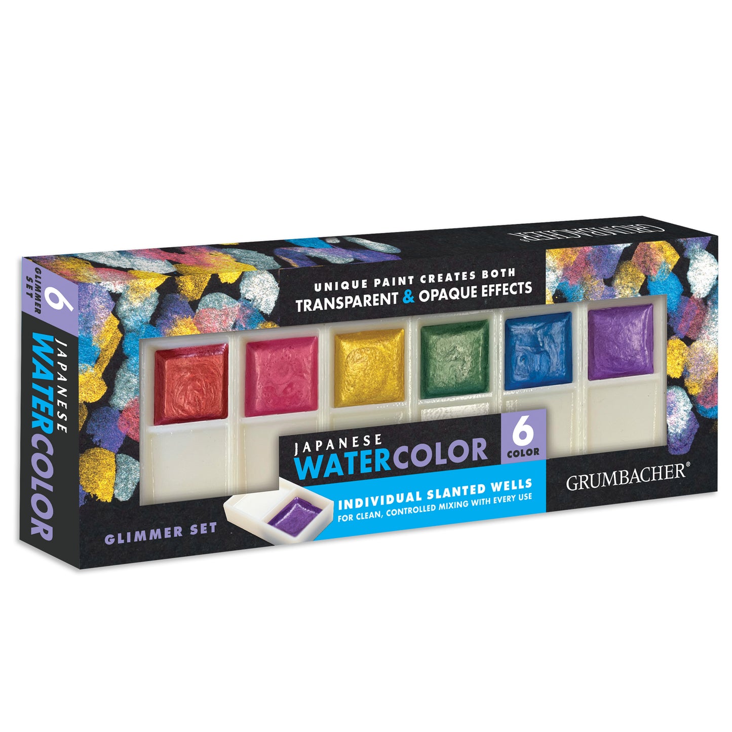 'Glimmer' Japanese Watercolor Paint by Grumbacher: 6 colors