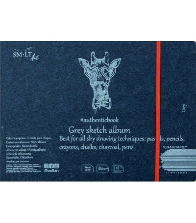 Grey Sketch Album #authenticbook - 32 pages (9 5/8" x 6 7/8")