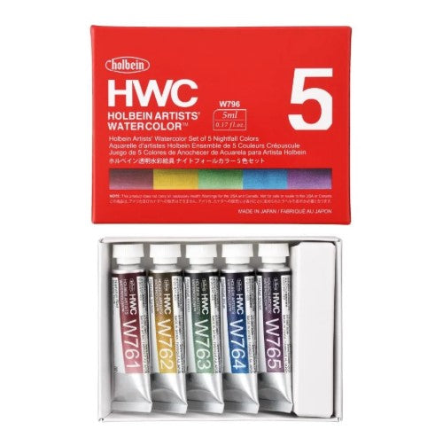 Holbein 'Nightfall' Set of Watercolors 5 - 5ml tubes