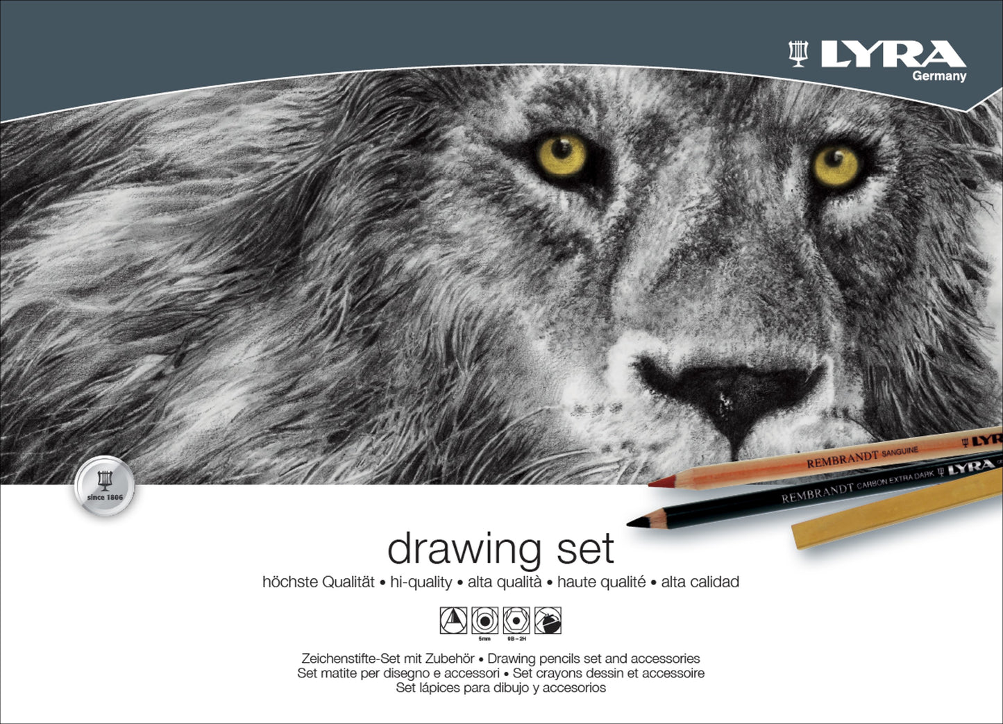 31 Piece Lyra Drawing Set in Wood Box L2054002
