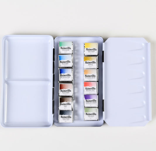 MaimeriBlu 12 Half Pan Watercolor Tin