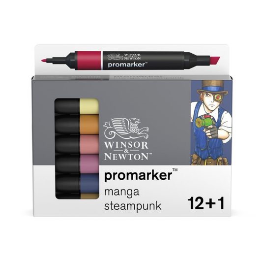 12+1 #0290143 Manga Steampunk Winsor & Newton (Alcohol) ProMarker Set
