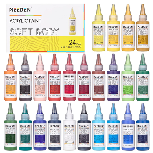 Meeden Soft Body Acrylic Set/24 colors: 60ml